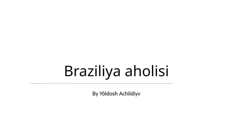 Braziliya aholisi 1