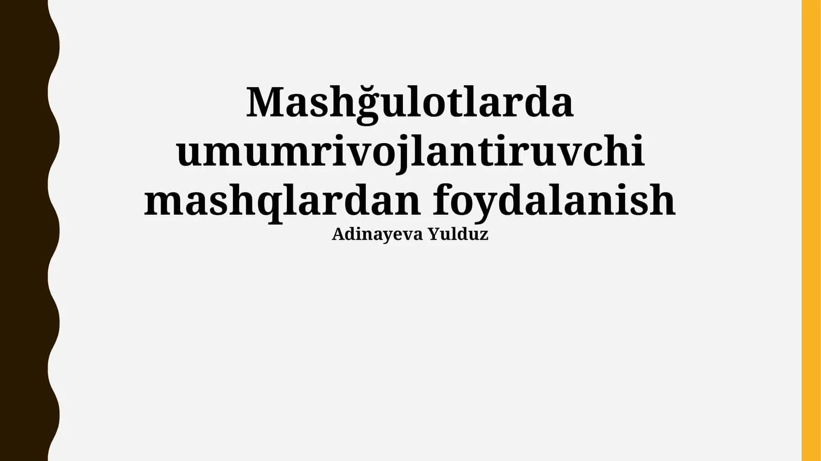 Umumiy Rivojlantirish Mashqlari 1