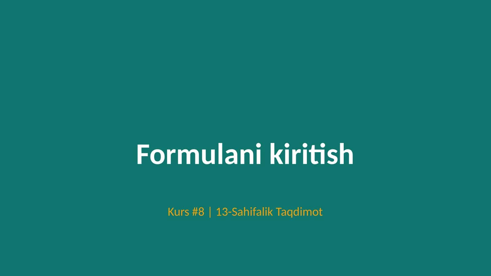 Formulani kiritish 1
