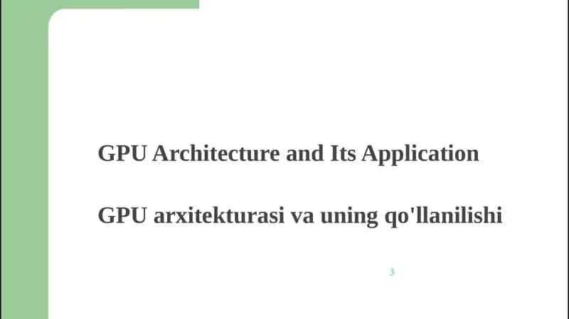 GPUarxitekturasivauningqo'llanilishi 1