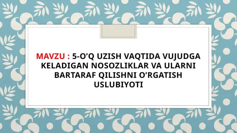 O‘q uzish vaqtida vujudga keladigan nosozliklar va ularni bartaraf qilishni o‘rgatish uslubiyoti 1