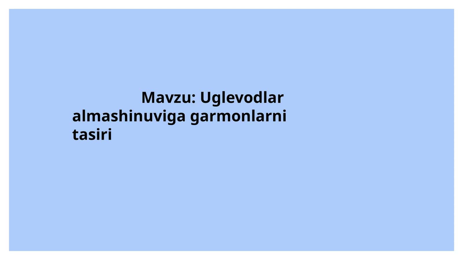 Uglevodlar almashinuviga gormonlarning ta'siri 1