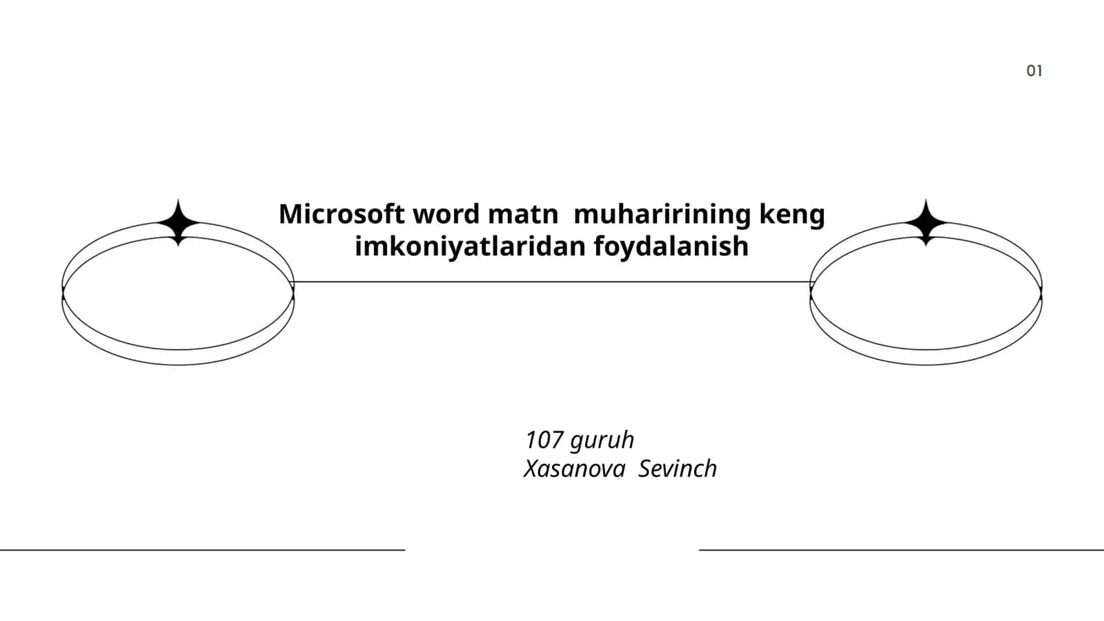 Microsoft word matn muharirining keng imkoniyatlaridan foydalanish 1