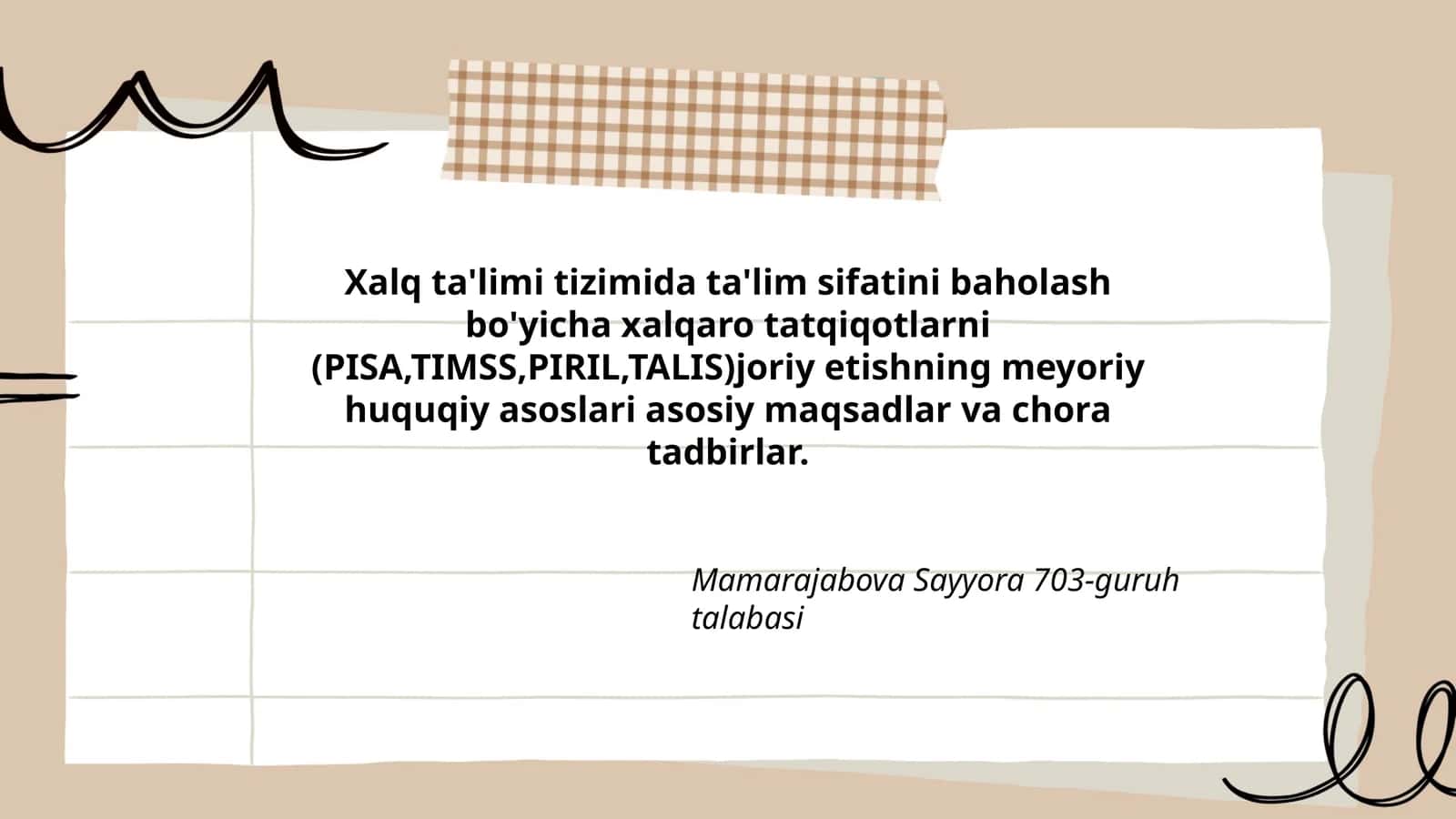 Xalq ta'limi tizimida ta'lim sifatini baholash bo'yicha xalqaro tatqiqotlar 1