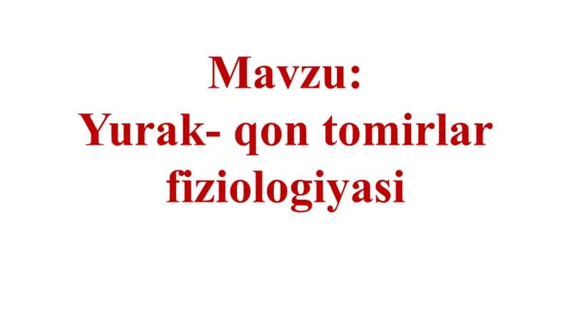 Yurak qon tomirlari 1