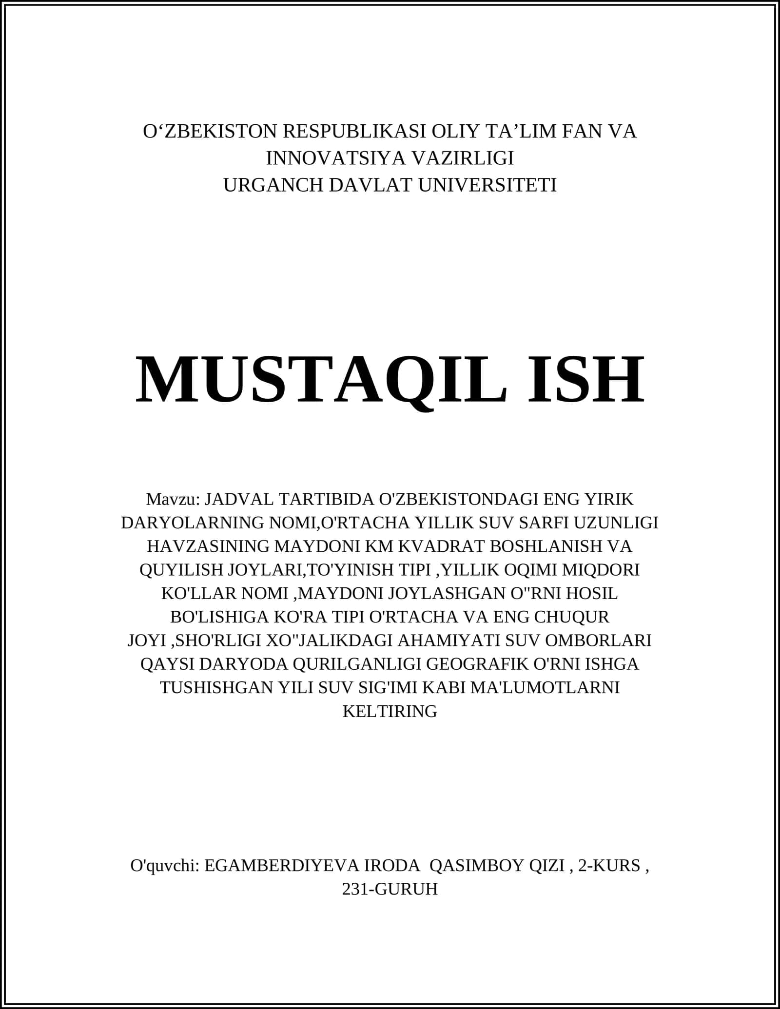 O‘zbekistondagi eng yirik daryolar 1