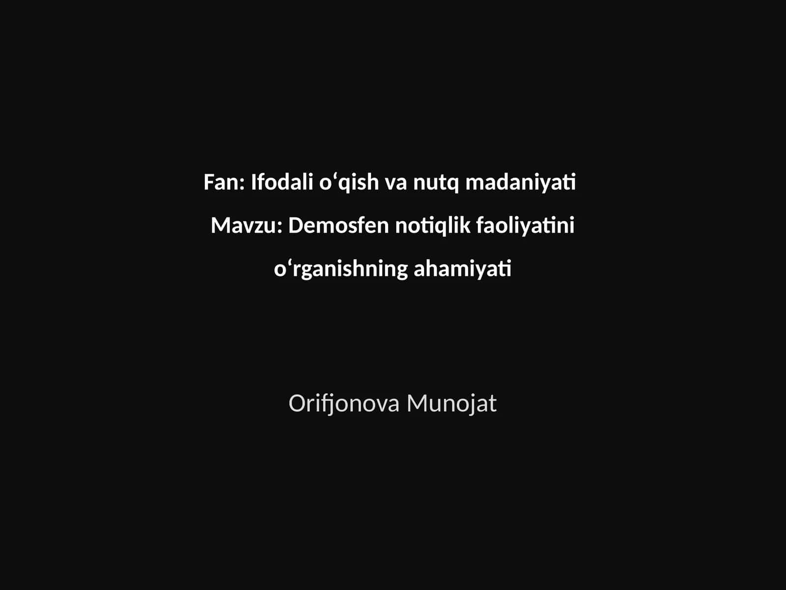 Ifodali oʻqish va nutq madaniyati 1