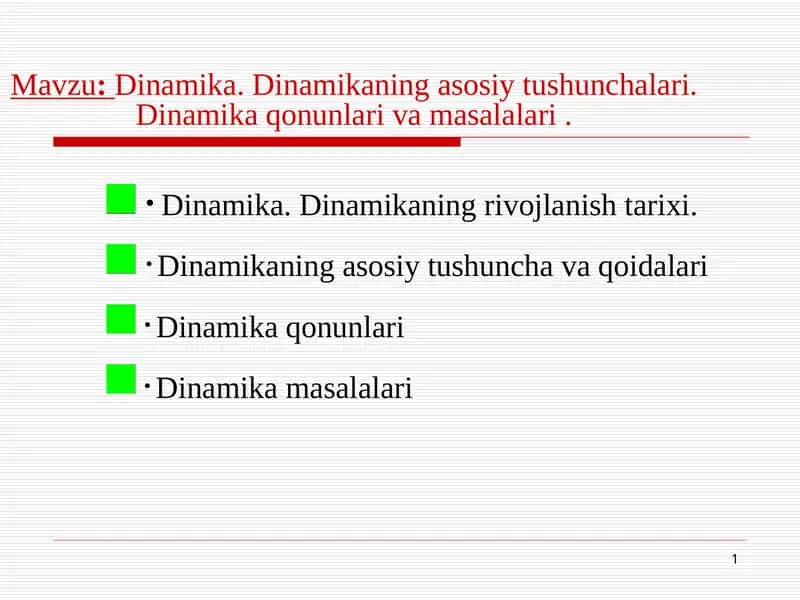 Dinamika 1