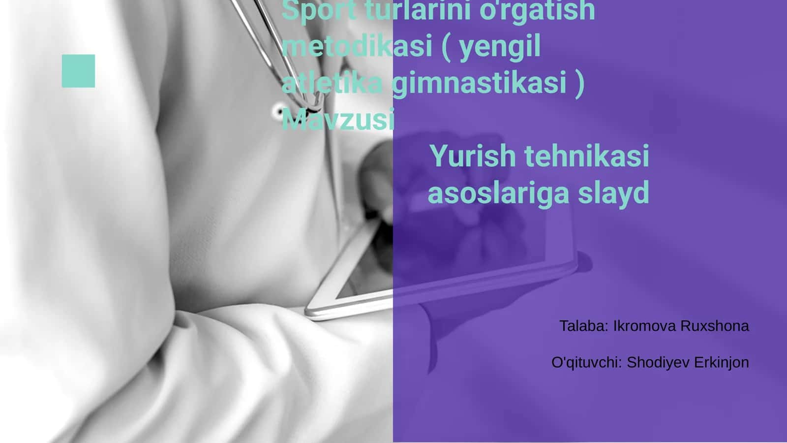 Sport turlarini o'rgatish metodikasi ( yengil atletika gimnastikasi ) 1