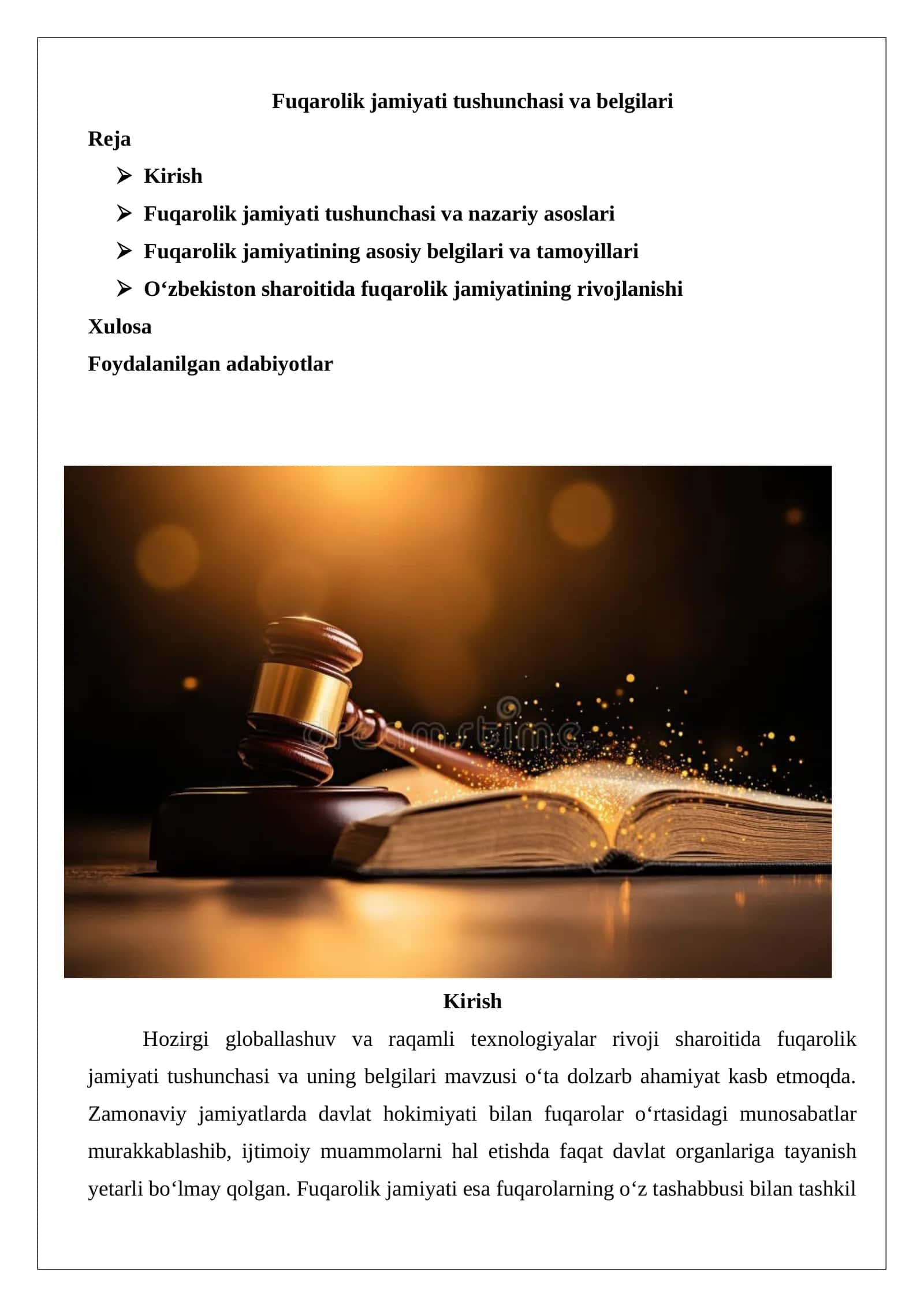 Fuqarolik jamiyati tushunchasi va belgilari 1