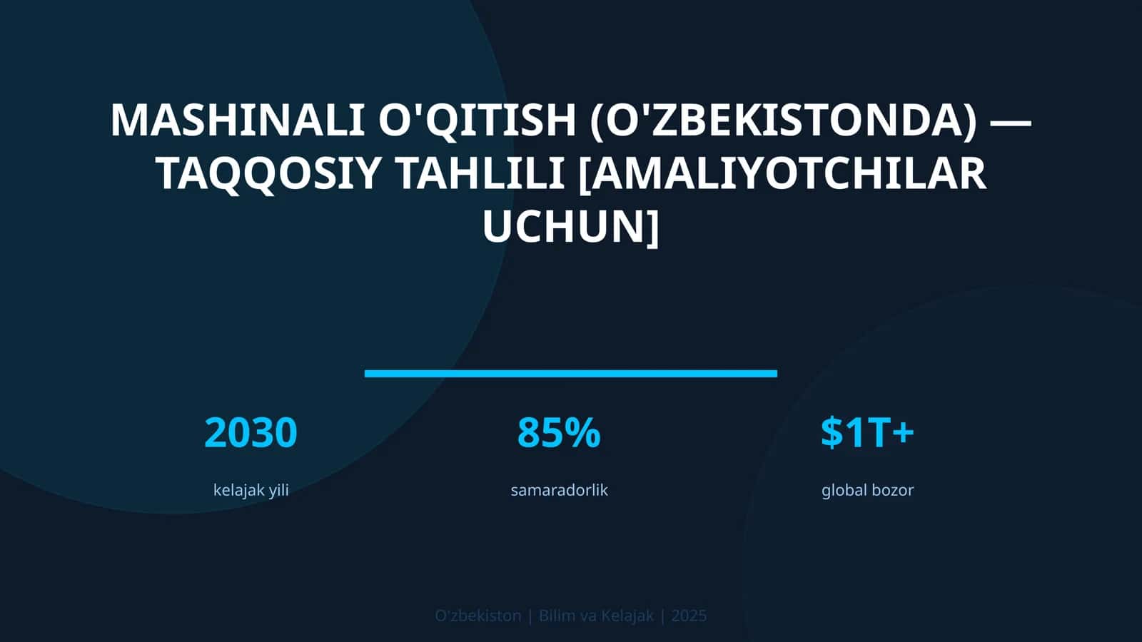 Mashinali O'qitish (O'zbekistonda) — Taqqosiy Tahlili [Amaliyotchilar uchun] 1
