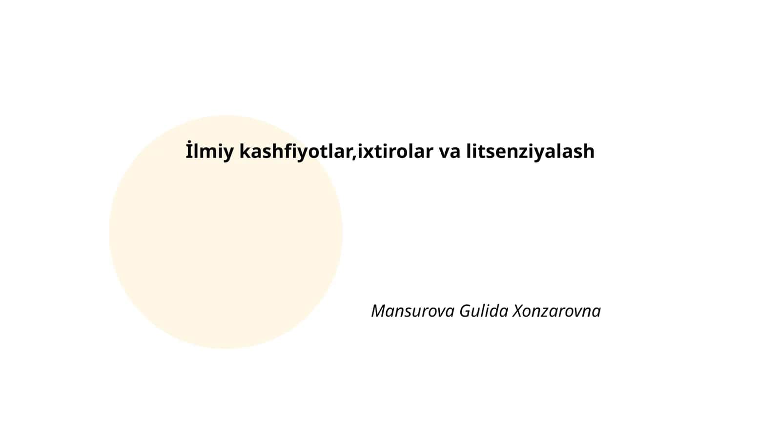 İlmiy kashfiyotlar, ixtirolar va litsenziyalash 1