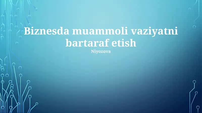 Yechim Ishlab Chiqish 1
