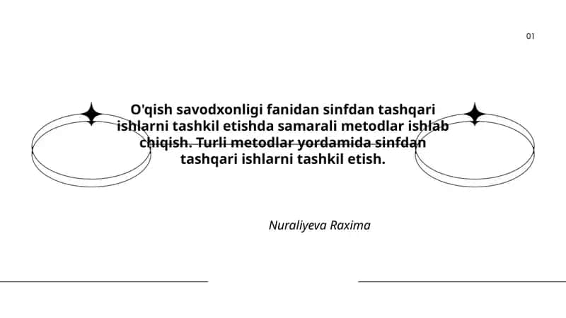 O'qish savodxonligi fanidan sinfdan tashqari ishlarni tashkil etish 1