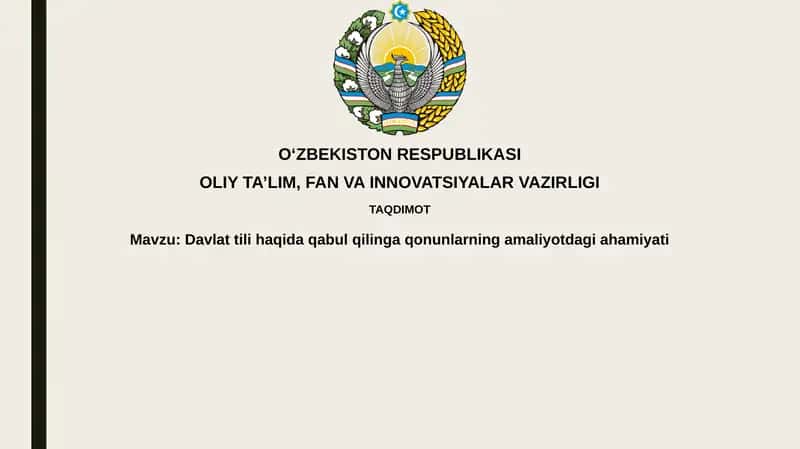 Davlattili haqida qabul qilingan qonunlar 1