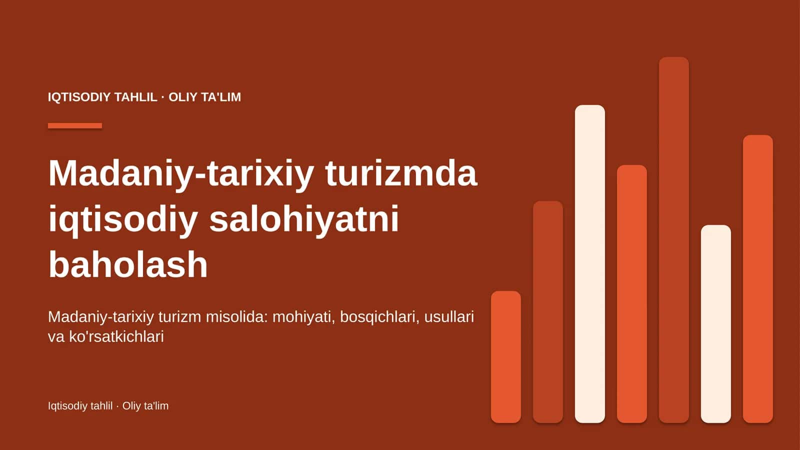 Madaniy-tarixiy turizmda iqtisodiy salohiyatni baholash 1