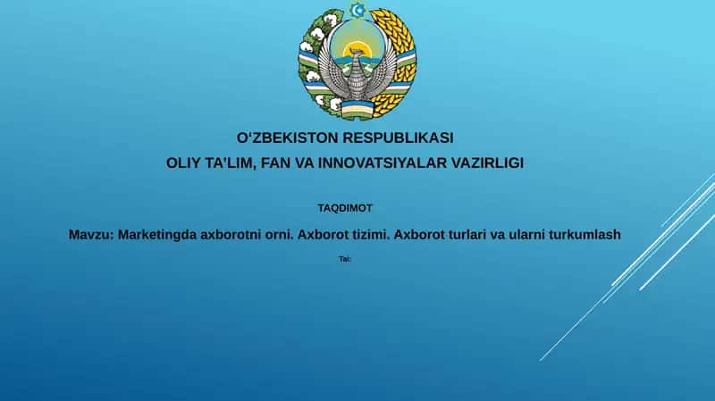 Marketingda axborotni orni 1