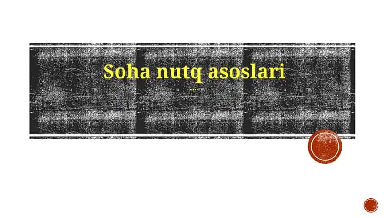 Soha nutq asoslari 1