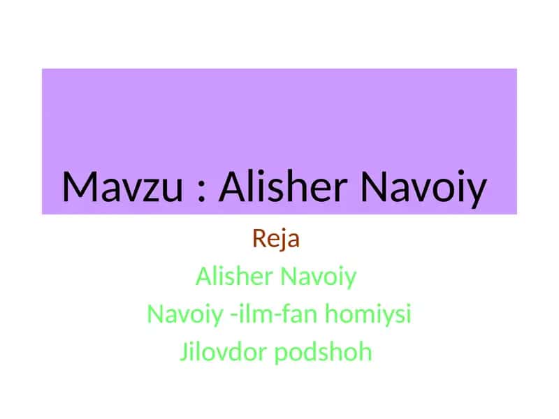 Alisher Navoiy 1