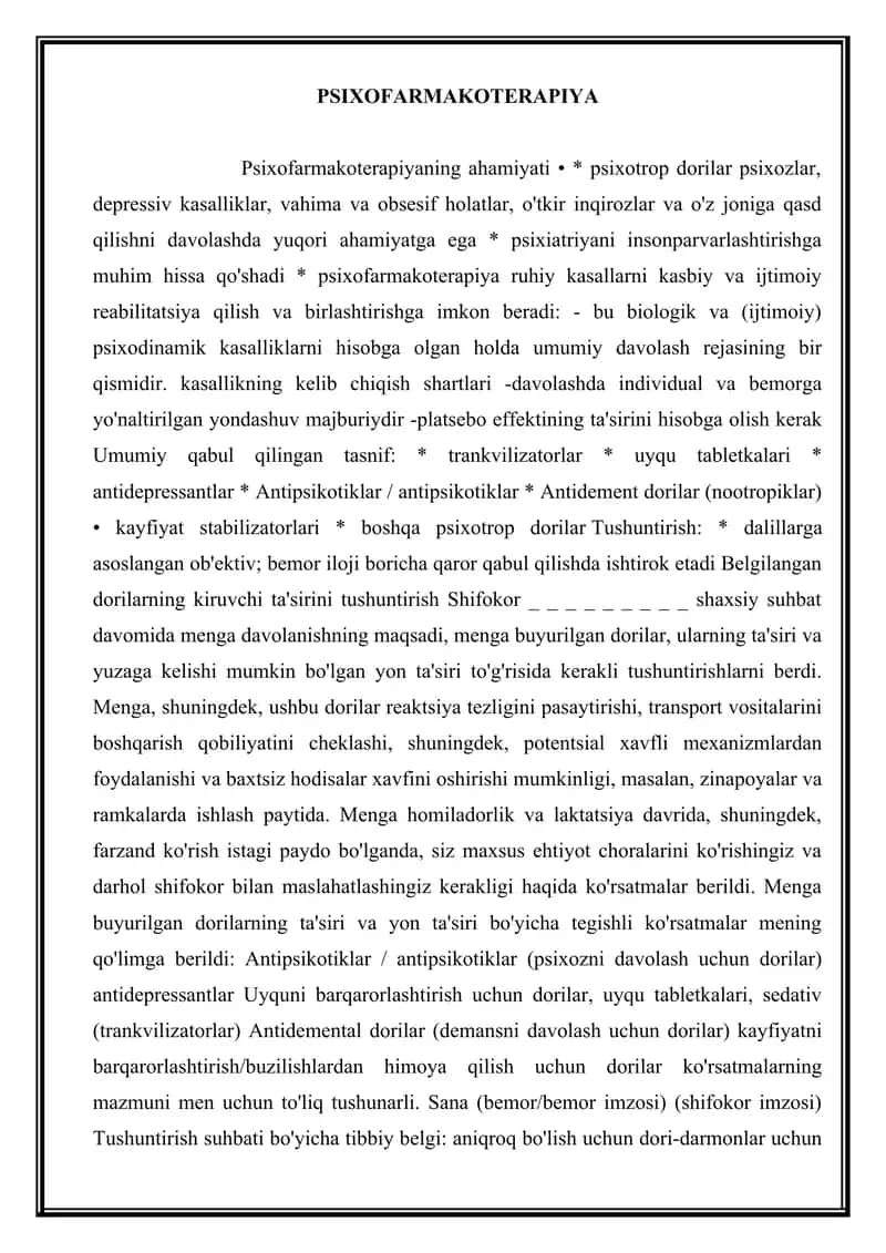 PSIXOFARMAKOTERAPIYA 1