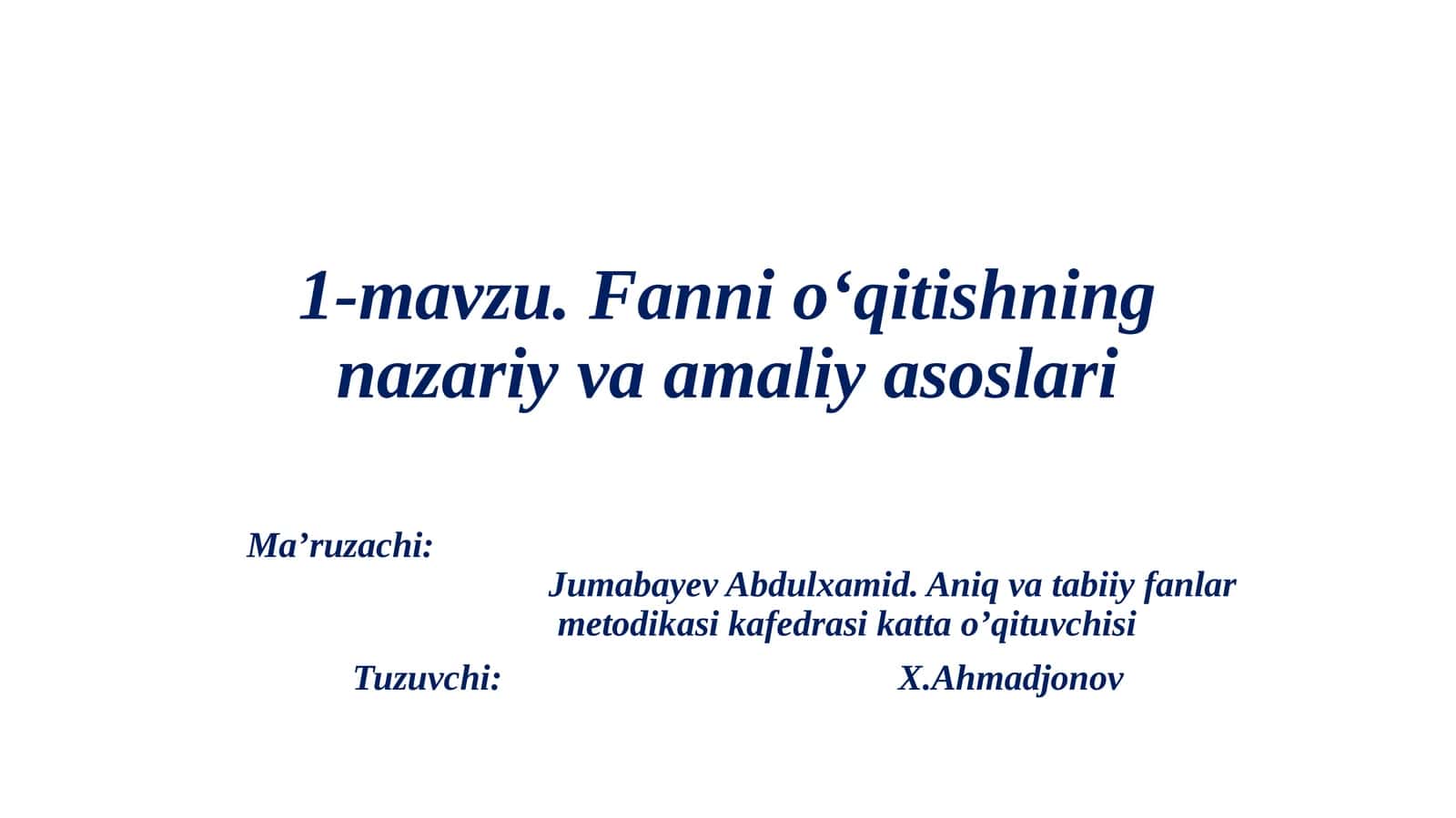 Fannio‘qitishningnazariyvaamaliyasoslari 1