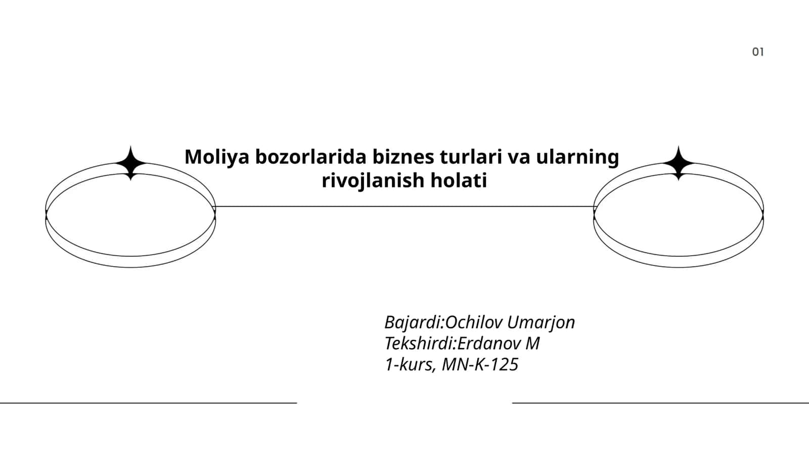 Moliya bozorlarida biznes turlari va ularning rivojlanish holati 1