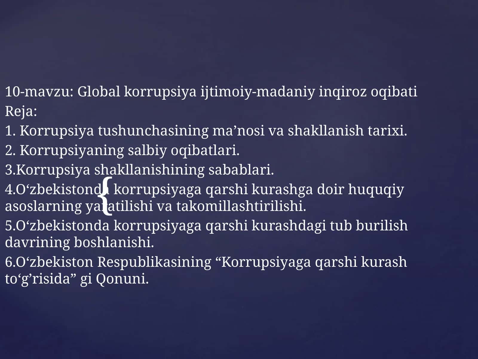 Global korrupsiya ijtimoiy-madaniy inqiroz oqibati 1