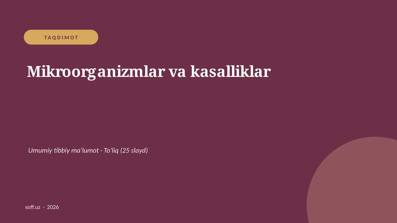 Mikroorganizmlar va kasalliklar 1