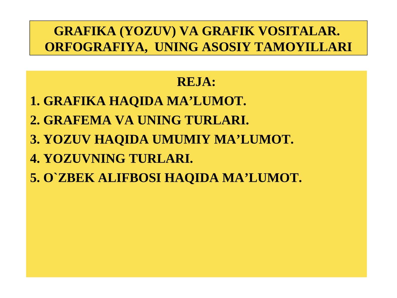 GRAFIKA (YOZUV) VA GRAFIK VOSITALAR 1