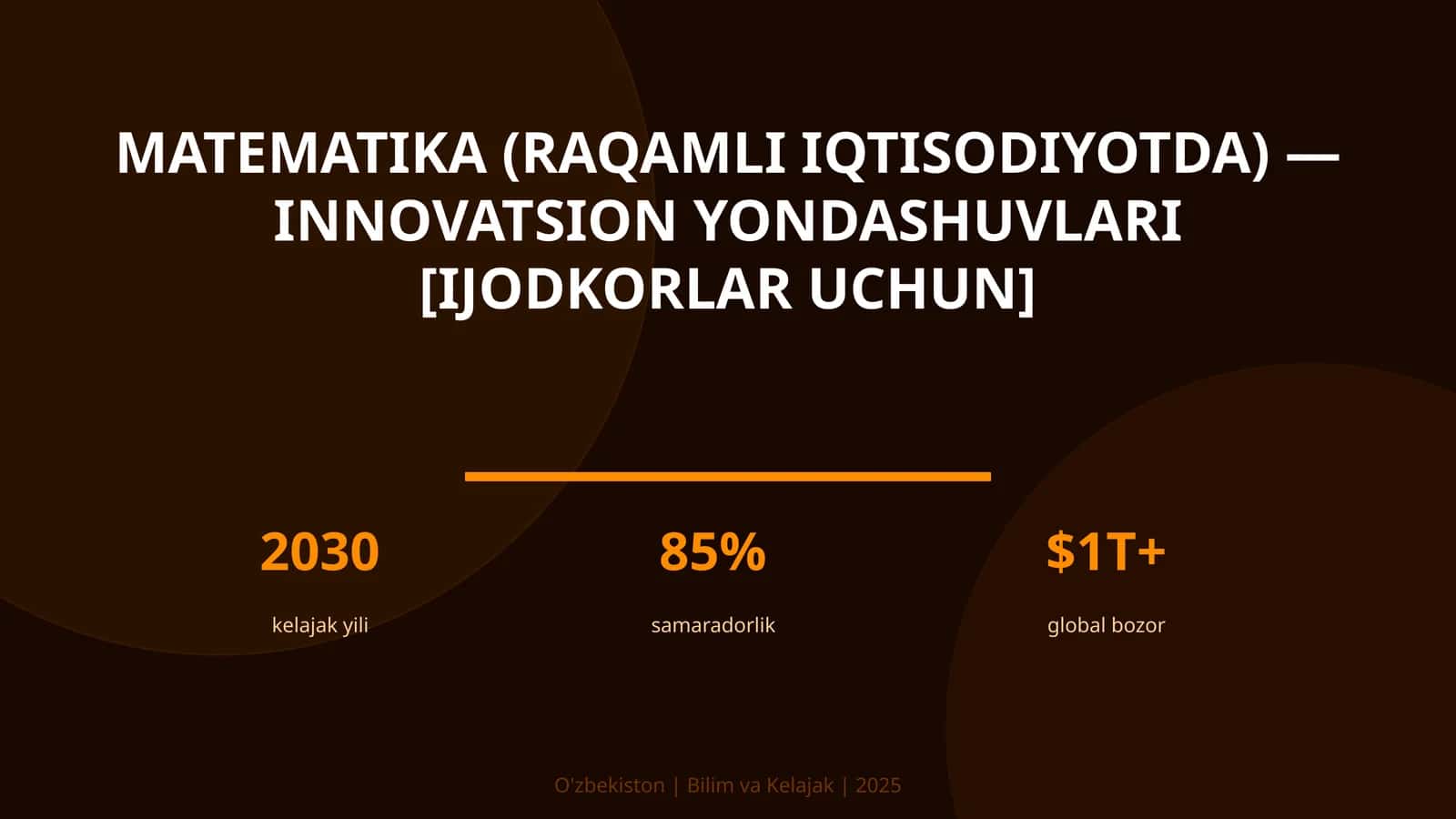 Matematika (raqamli iqtisodiyotda) — innovatsion yondashuvlari [ijodkorlar uchun] 1