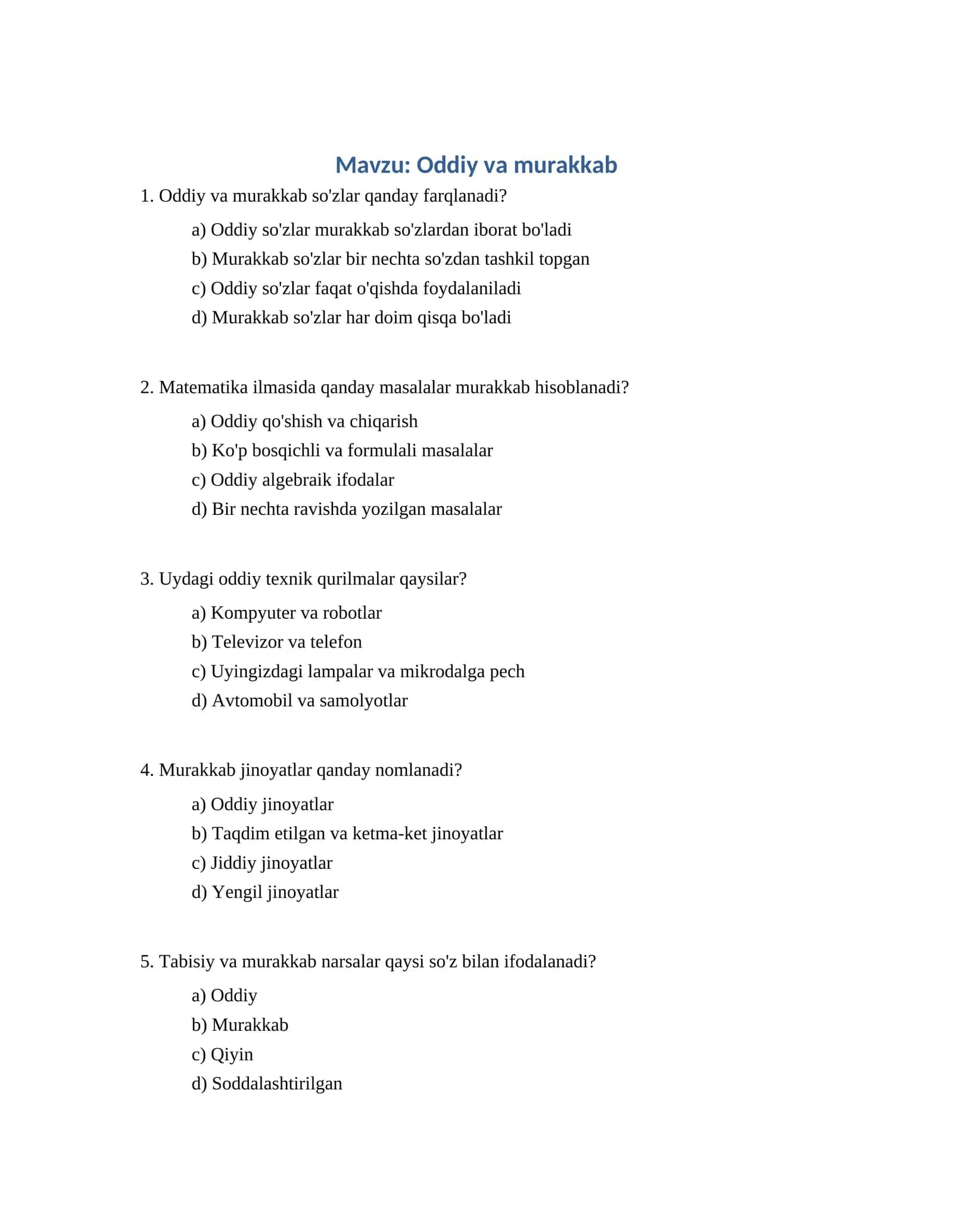 Oddiy va murakkab 1