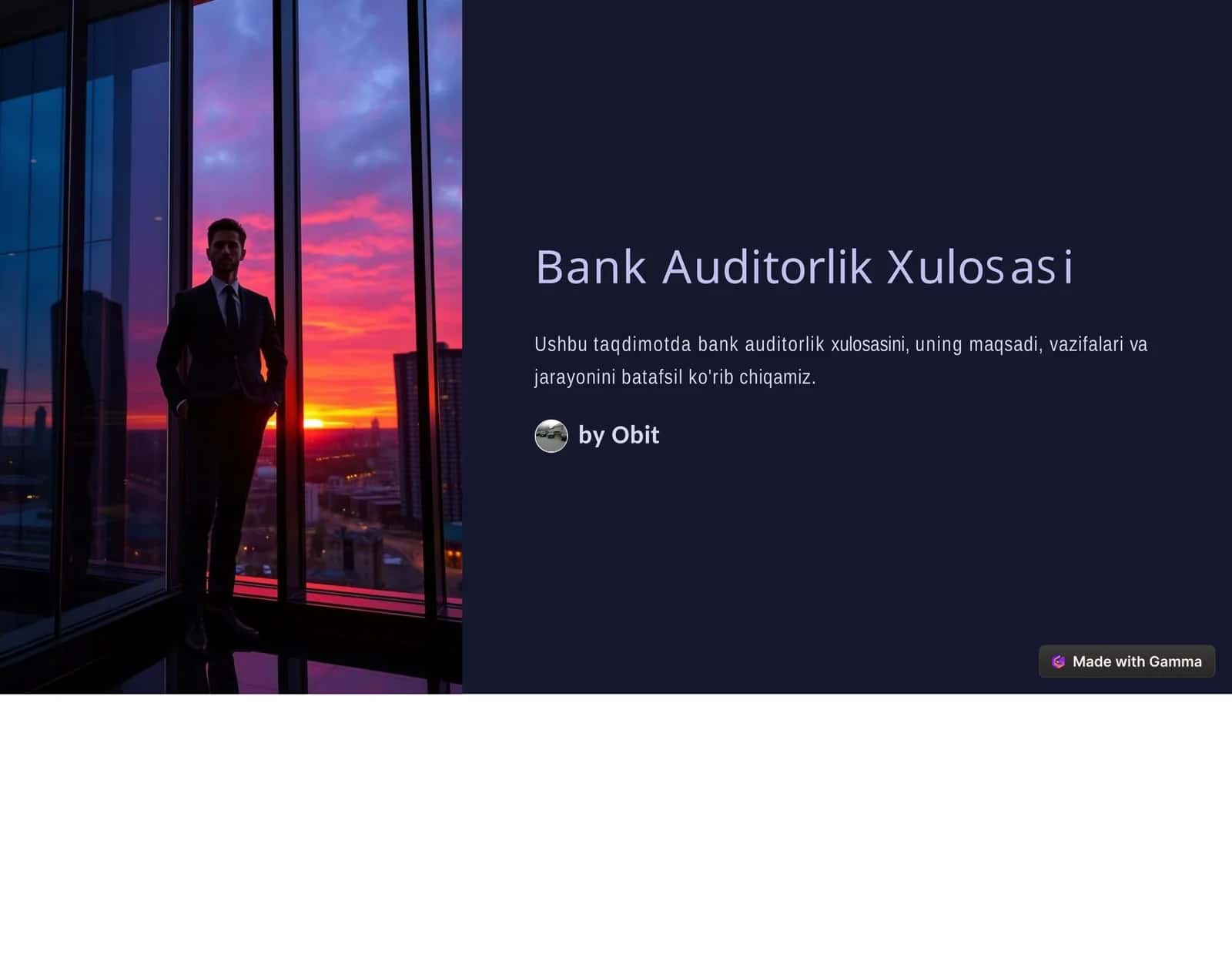 BankAuditorlikXulosasi 1