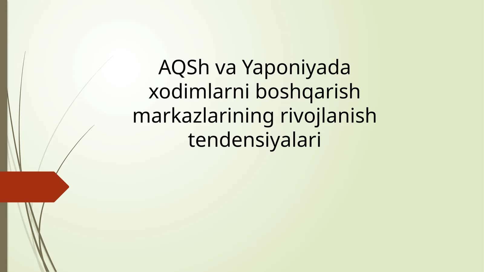 AQSh va Yaponiya daxodimlarni boshqarish markazlarining rivojlanish tendensiyalari 1