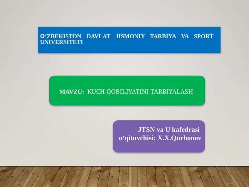 KUCHQOBILIYATINI TARBIYALASH 1