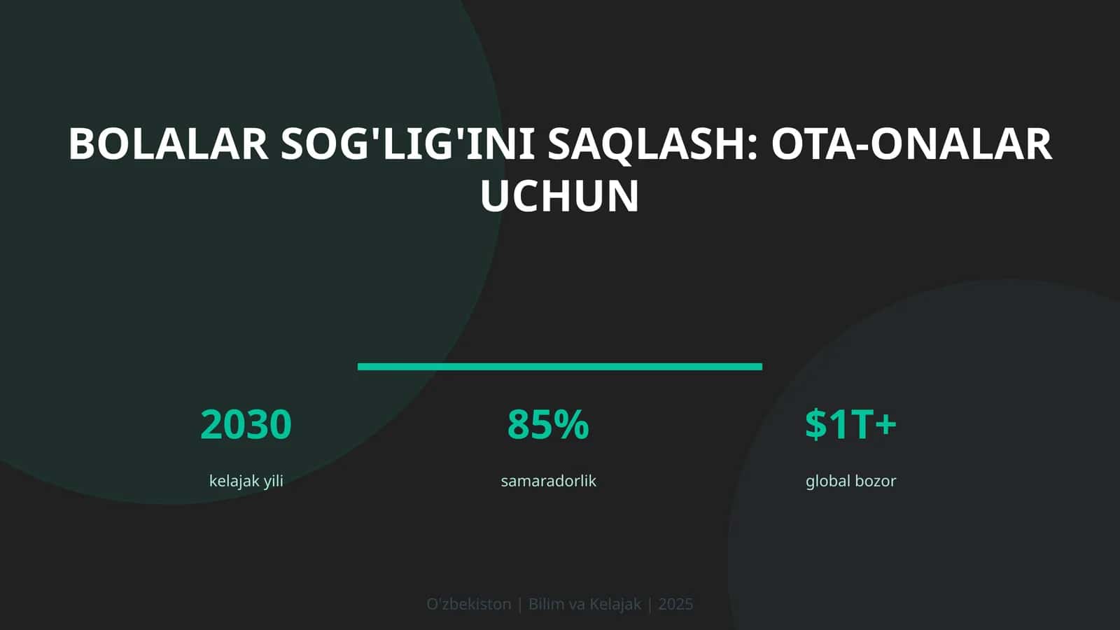 Bolalar sog'lig'ini saqlash: ota-onalar uchun 1