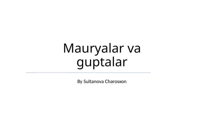 Mauryalar va guptalar 1