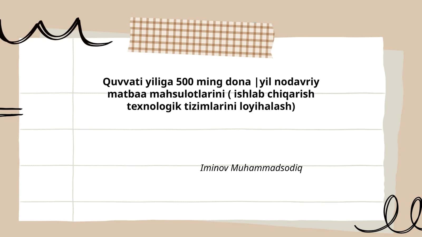 Bosmaxona texnologiyalari 1
