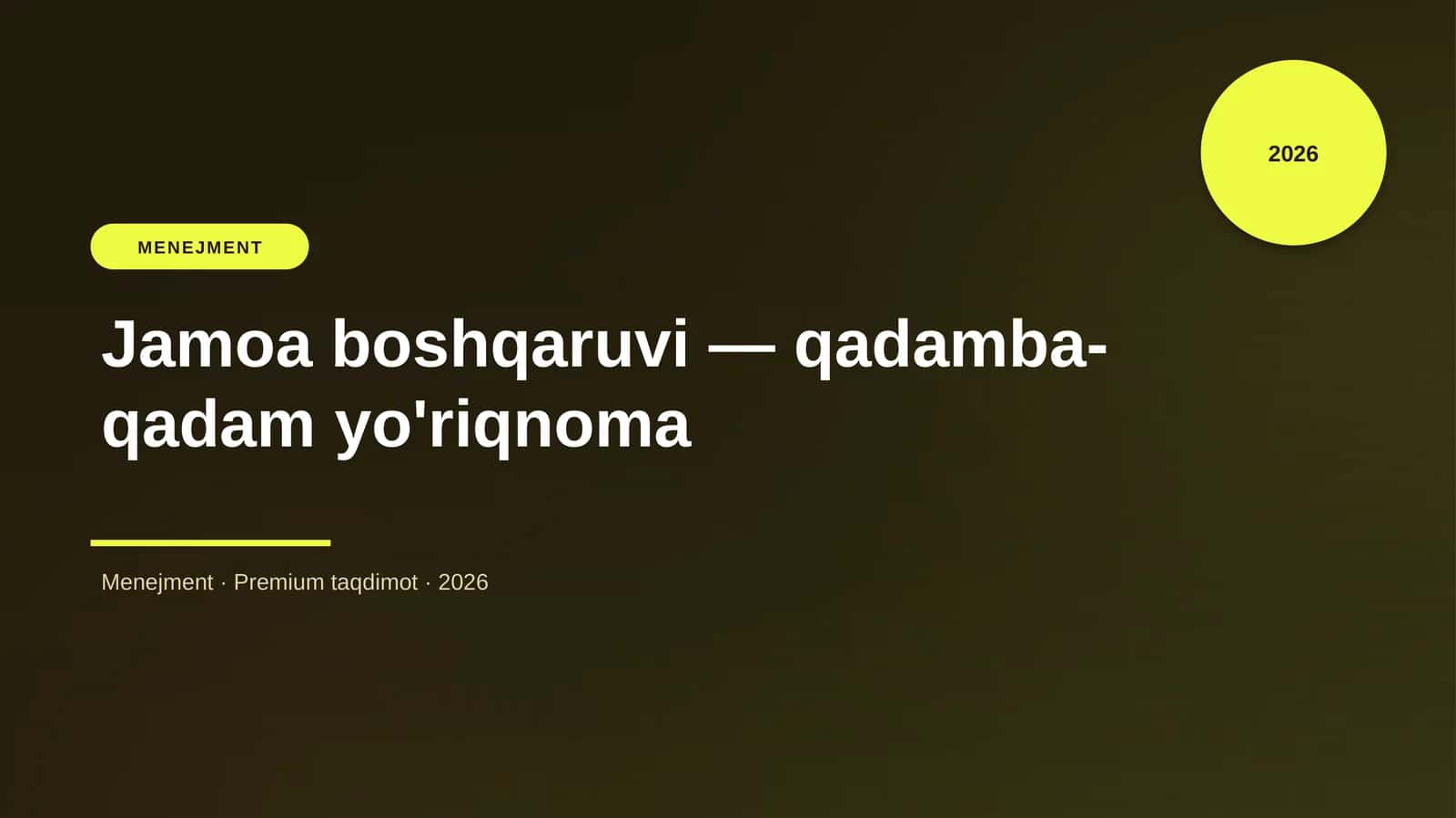 Jamoa boshqaruvi — qadamba-qadam yo'riqnoma 1