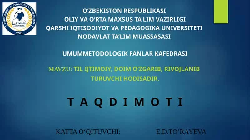 TIL IJTIMOIY 1
