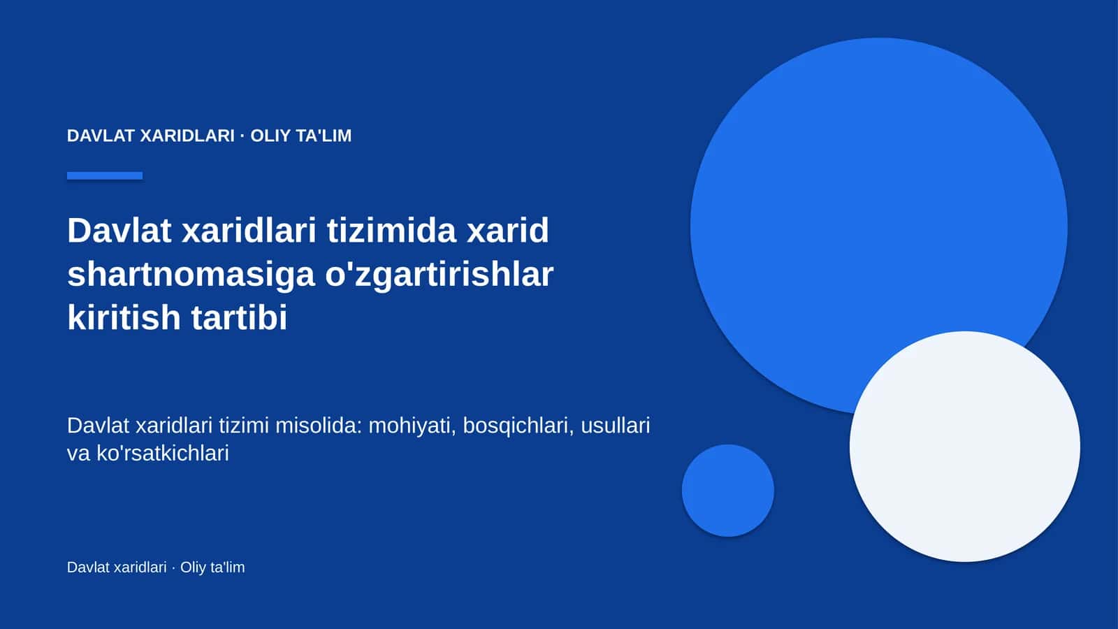 Davlat xaridlari · Oliy ta'lim 1