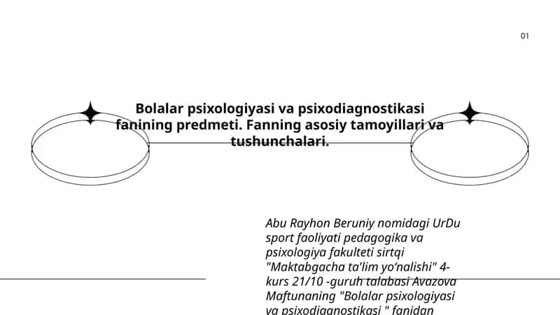 Bolalar psixologiyasi va psixodiagnostikasi 1