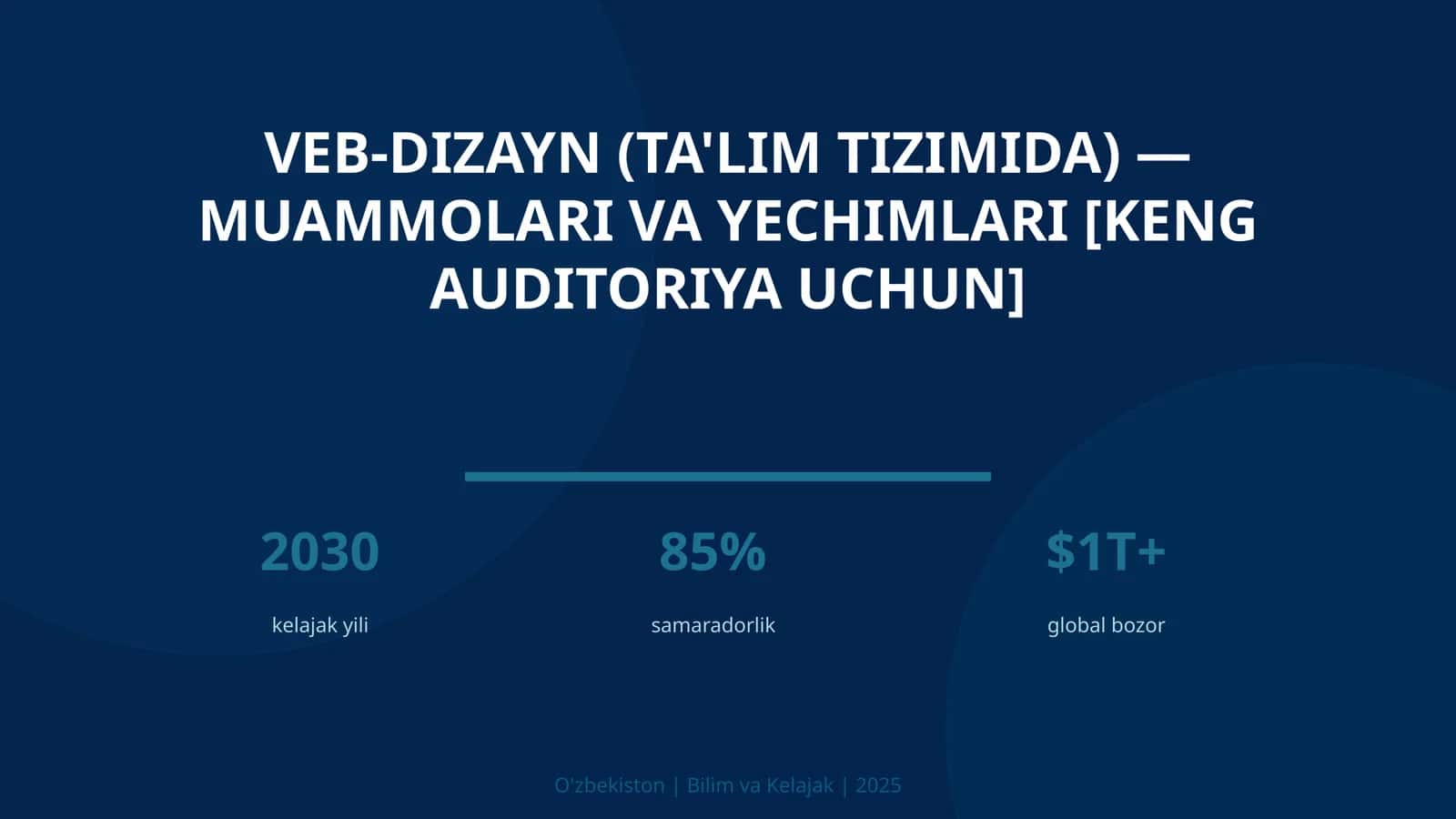 Veb-dizayn (ta'lim tizimida) — muammolari va yechimlari [keng auditoriya uchun] 1