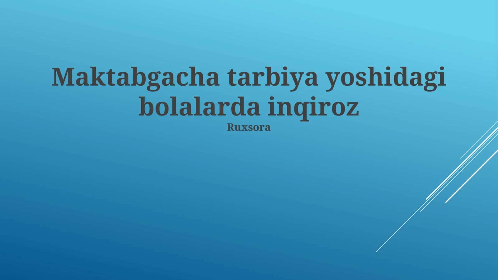 Inqirozlar va ularni to'g'irlash usullari 1