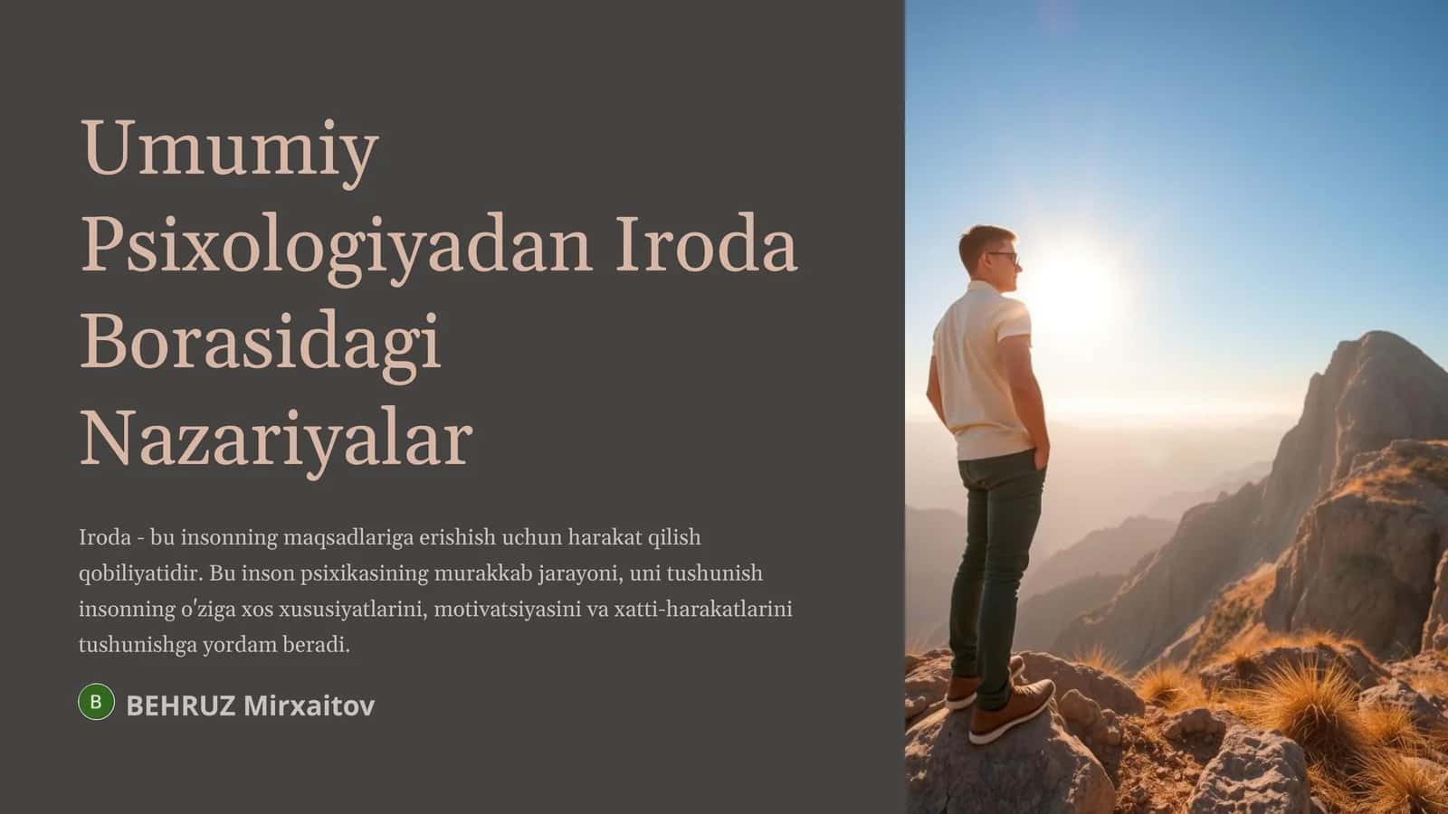 Umumiy Psixologiyadan Iroda Borasidagi Nazariyalar 1