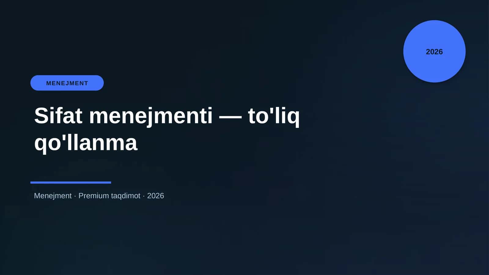 Sifat menejmenti — to'liq qo'llanma 1