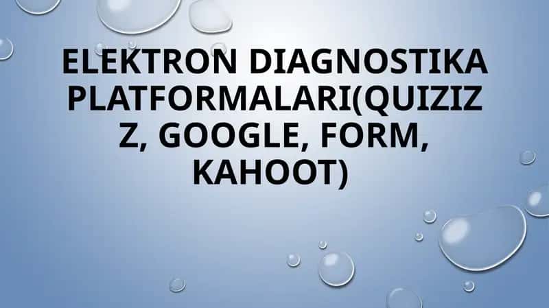 Elektron diagnostika platformalari 1