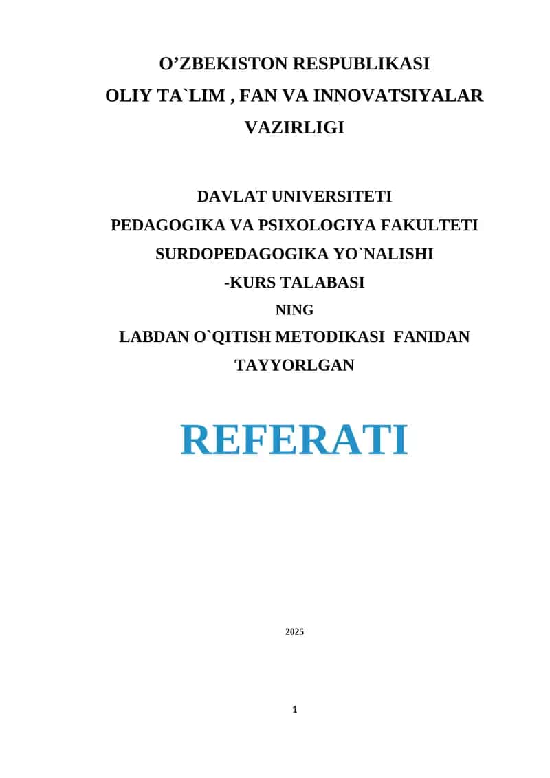 LABDAN OʻQISHNI ANIQLOVCHI OMILLAR 1