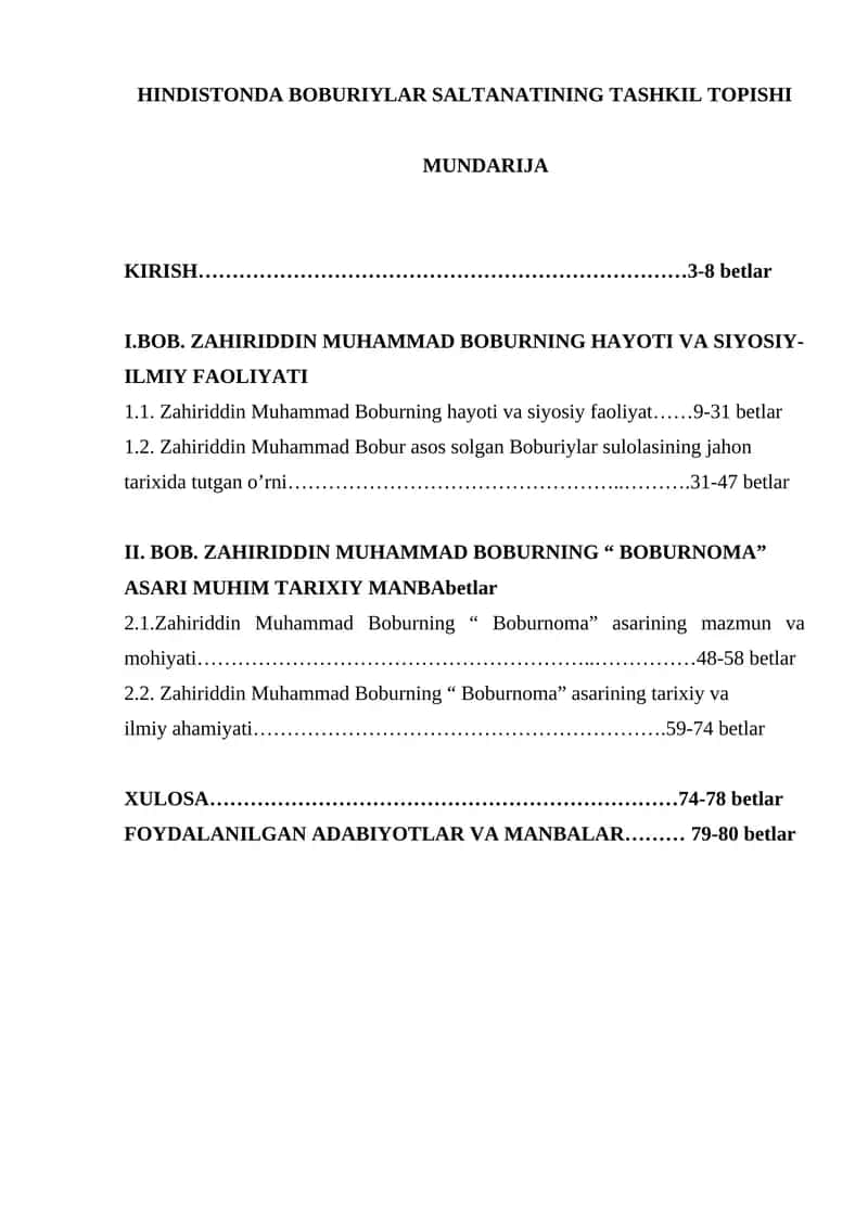 HINDISTONDA BOBURIYLAR SALTANATINING TASHKIL TOPISHI 1