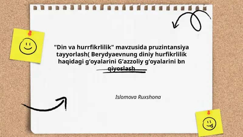 "Din va hurrfikrlilik" mavzusida pruzintansiya tayyorlash 1