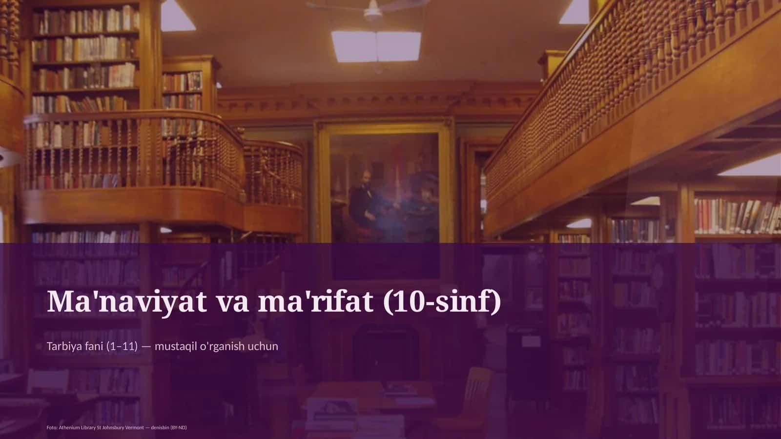 Ma'naviyat va ma'rifat (10-sinf) 1